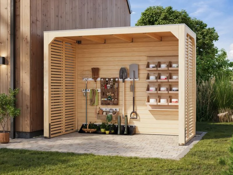 Karibu Pavillon Cubus halb, natur