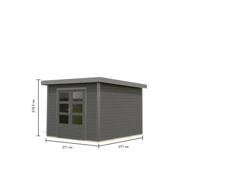 Karibu Hybrid Gartenhaus Pluto 6 B, terragrau/graualuminium, 28 mm