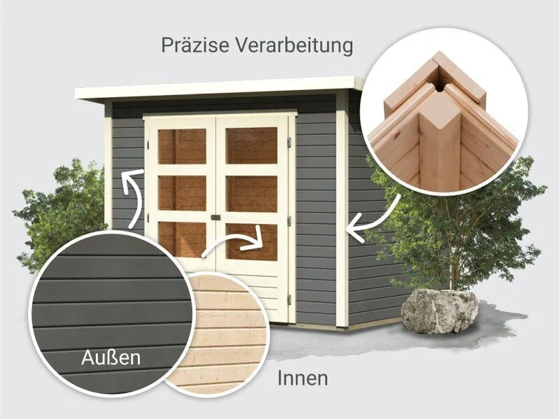 Norlinio Gartenhaus Stegen 3 in terragrau