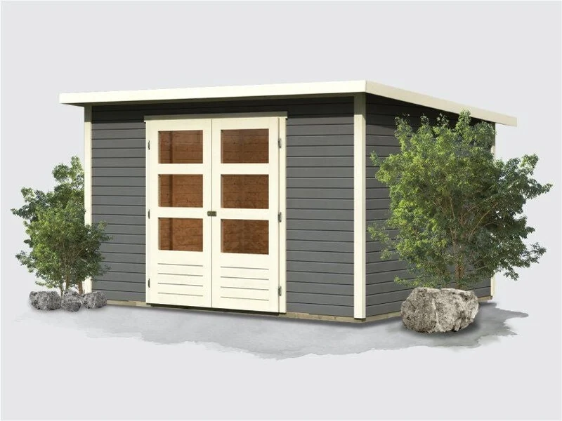 Norlinio Gartenhaus Stegen 5 in terragrau, inkl. Fußboden