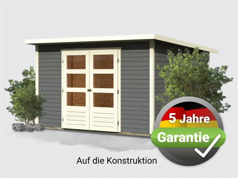 Norlinio Gartenhaus Stegen 5 in terragrau, inkl. Fußboden