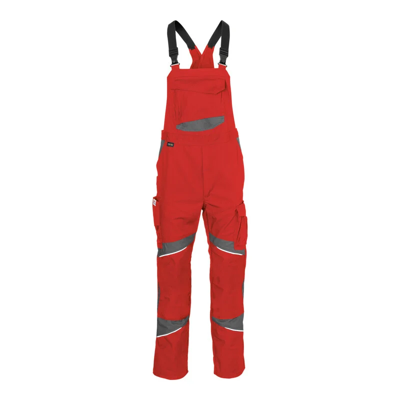 B-Ware Kübler Latzhose Arbeitshose Overall ACTIVIQ COTTON+ Größe 54 mittelrot anthrazit