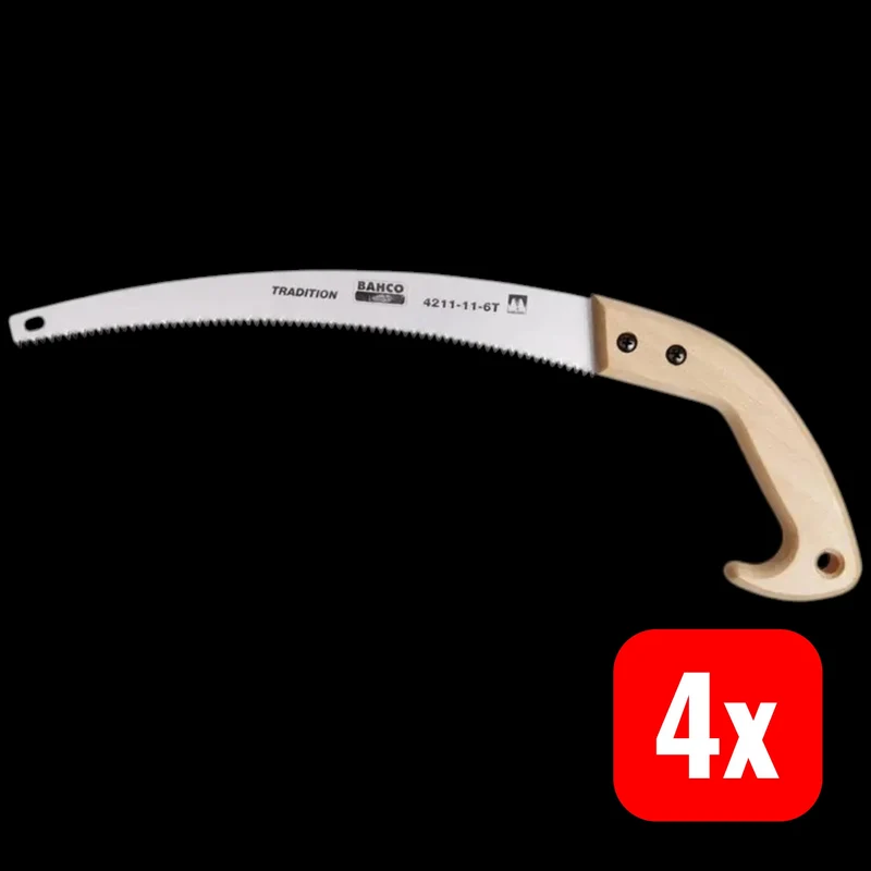4x B-Ware Bahco Gartensäge Astsäge Holz Griff Buchensägeblatt Zugzahnung 4 STÜCK