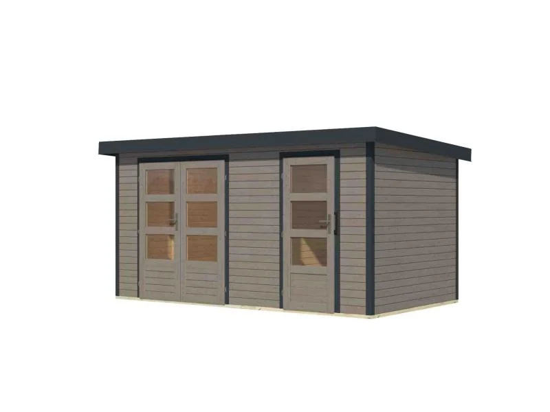 Karibu Hybrid Gartenhaus Merkur 1 D wassergrau/anthrazit