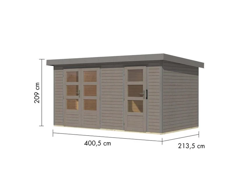 Karibu Hybrid Gartenhaus Merkur 1 D wassergrau/graualuminium