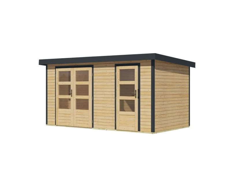 Karibu Hybrid Gartenhaus Merkur 1 A naturbelassen/anthrazit