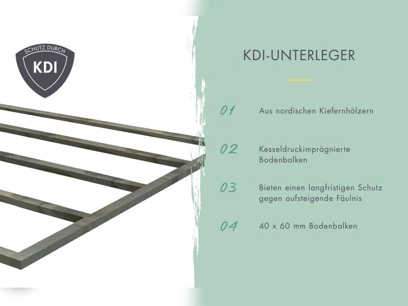Karibu Hybrid Gartenhaus Merkur 1 A naturbelassen/graualuminium