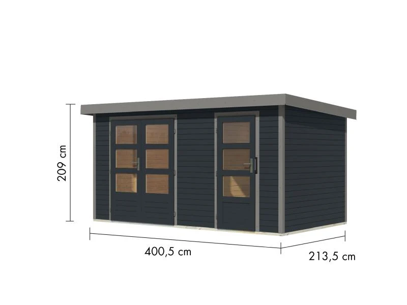 Karibu Hybrid Gartenhaus Merkur 1 C anthrazit/graualuminium