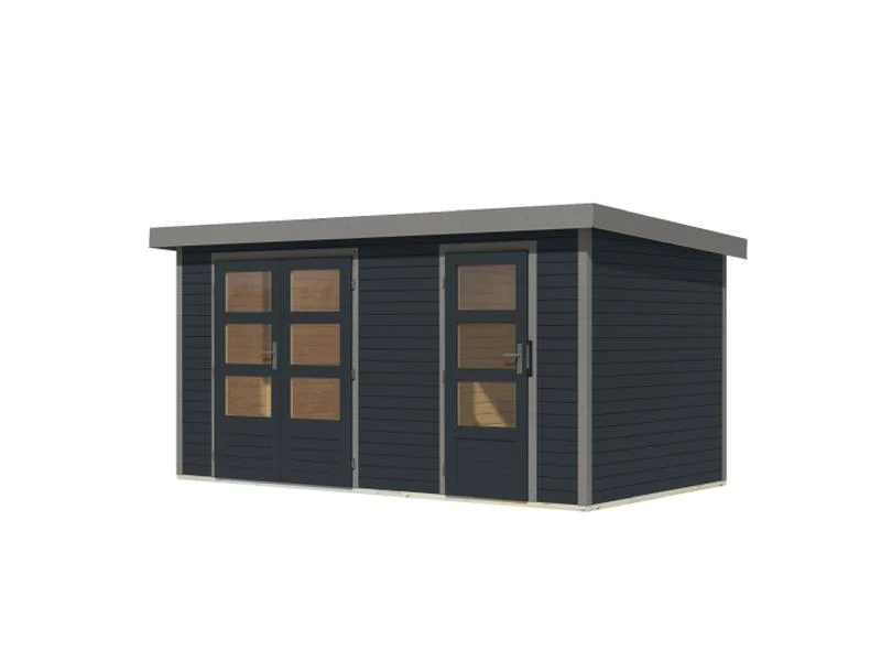 Karibu Hybrid Gartenhaus Merkur 1 C anthrazit/graualuminium