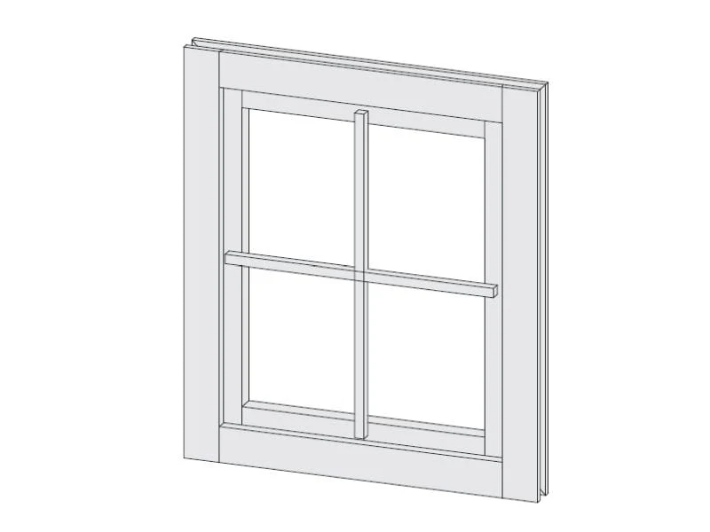 Karibu Fenster für 38 mm | elfenbeinweiß | Dreh-/ Kipp - zum Selbsteinbau