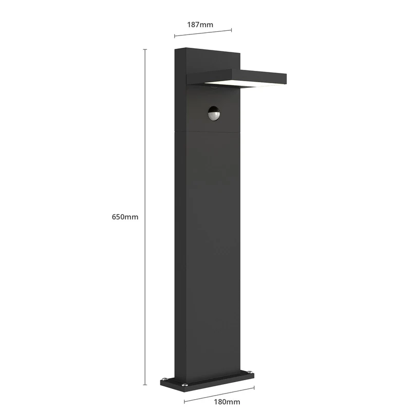 B-Ware Lucande Wegeleuchte Pollerleuchte LED Sensor grafitgrau Außenleuchte anthrazit 6