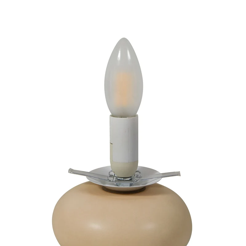 B-Ware Lucande Tischleuchte Fidelo LED Lampe Tischlampe Keramik weiß gelb 38cm