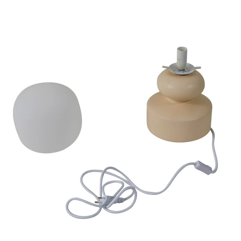 B-Ware Lucande Tischleuchte Fidelo LED Lampe Tischlampe Keramik weiß gelb 38cm