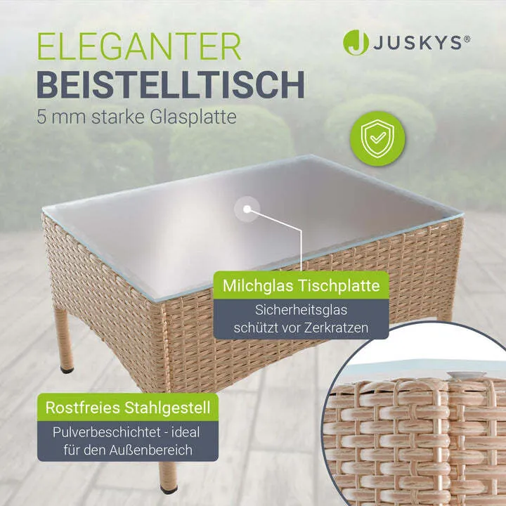 B-Ware Polyrattan Gartenmöbelset Fort Myers 4-teiliges Möbelset Terrasse Balkon Creme