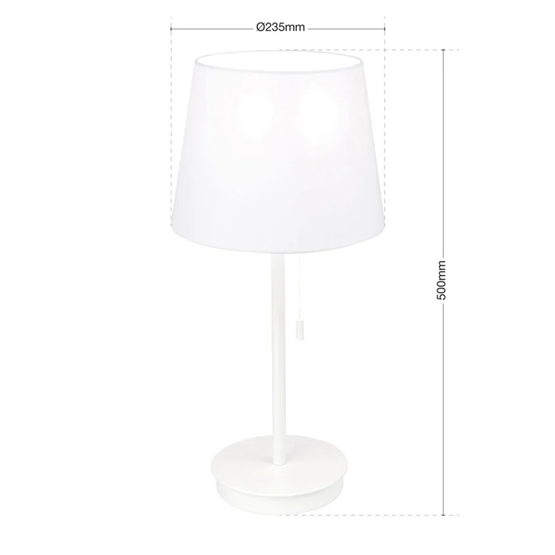 B-Ware Orion Tischleuchte Ludwig USB Tischlampe Leuchte Lampe Stahl Leinen weiß 50cm