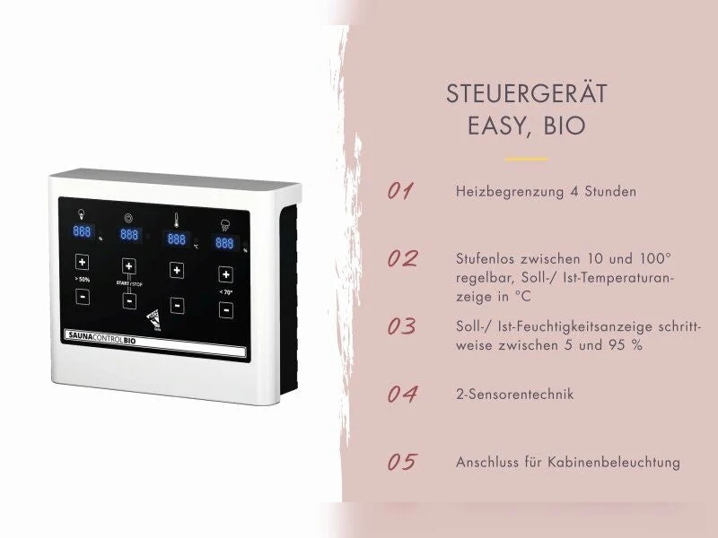 Karibu Hybrid Saunahaus Ares 1, naturbelassen/anthrazit -inkl. 9 kW Bioofen ext. Steuerung-