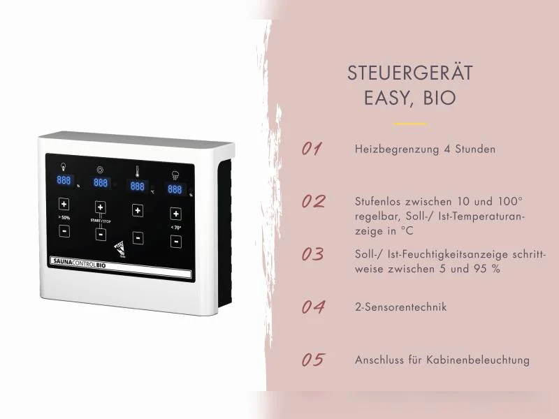 Karibu Hybrid Saunahaus Ares 1, naturbelassen/anthrazit -inkl. 9 kW Bioofen ext. Steuerung-