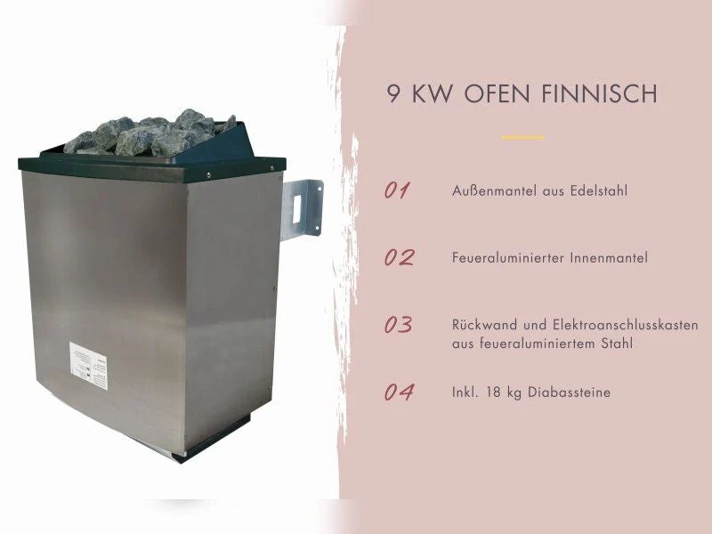 Karibu Hybrid Saunahaus Ares 1, naturbelassen/anthrazit -inkl. 9 kW Ofen ext. Steuerung-