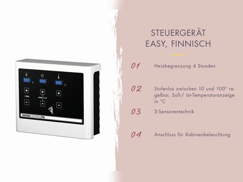 Karibu Hybrid Saunahaus Ares 1, naturbelassen/anthrazit -inkl. 9 kW Ofen ext. Steuerung-