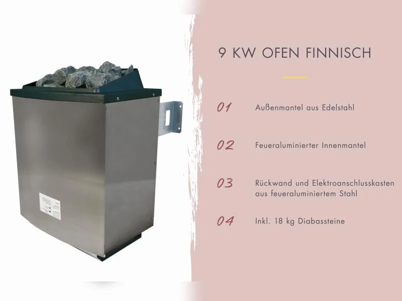 Karibu Hybrid Saunahaus Ares 1, naturbelassen/anthrazit -inkl. 9 kW Ofen ext. Steuerung-