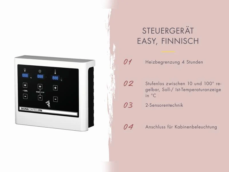 Karibu Saunahaus Miramar natur, inkl. 9 kW Ofen ext. Steuerung, inkl. Vorraum, 73 mm