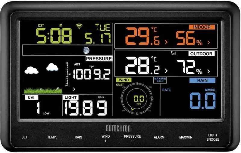 B-Ware Eurochron Funk Wetterstation EFWS 29 Wettermessstation Vorhersage App Wifi Funk