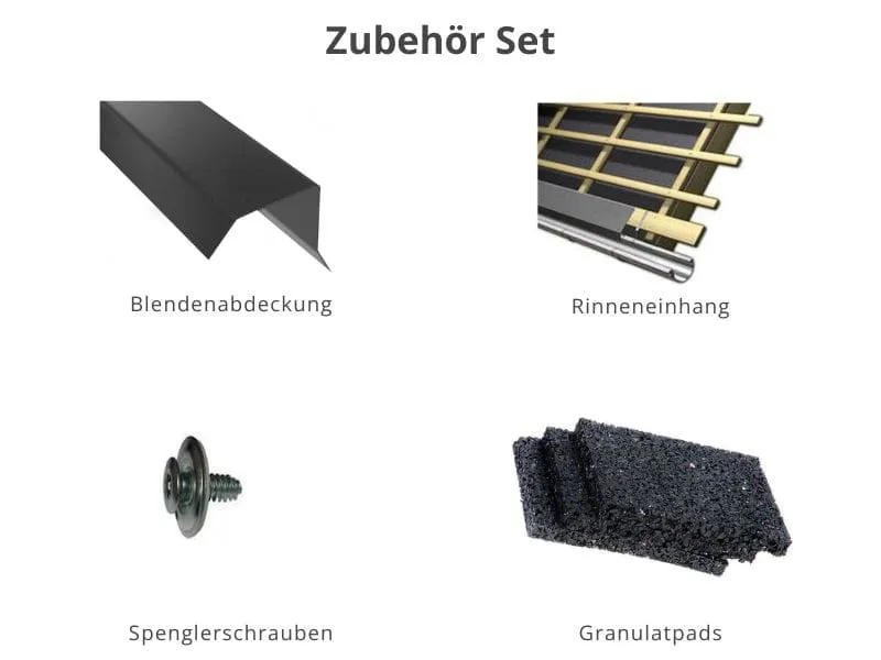 Zubehör Set für Karibu Gartenhaus Trittau 4 inkl. Anbaudach 4,4 m