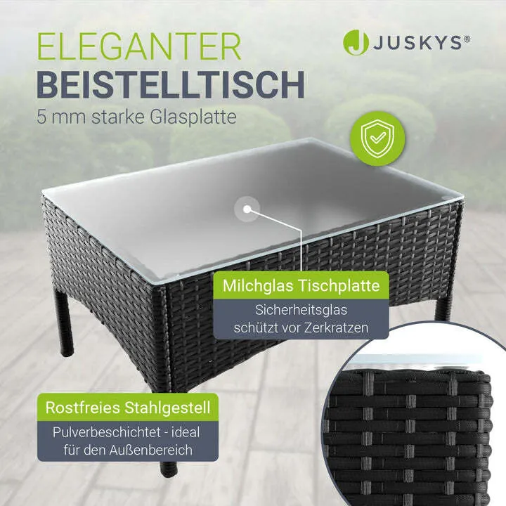 B-Ware Polyrattan Gartenmöbelset Fort Myers 4-teiliges Möbelset für Terrasse schwarz