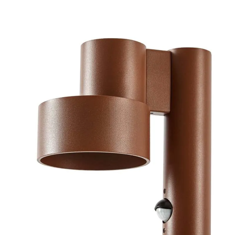 B-Ware Lucande Wegeleuchte Elune LED Gartenlampe mit Bewegungsmelder braun 77cm IP44