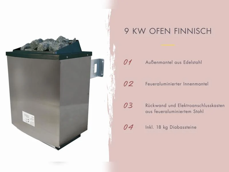Karibu Saunahaus Angkor 2, 38 mm naturbelassen -inkl. 9 kW Ofen ext. Steuerung-