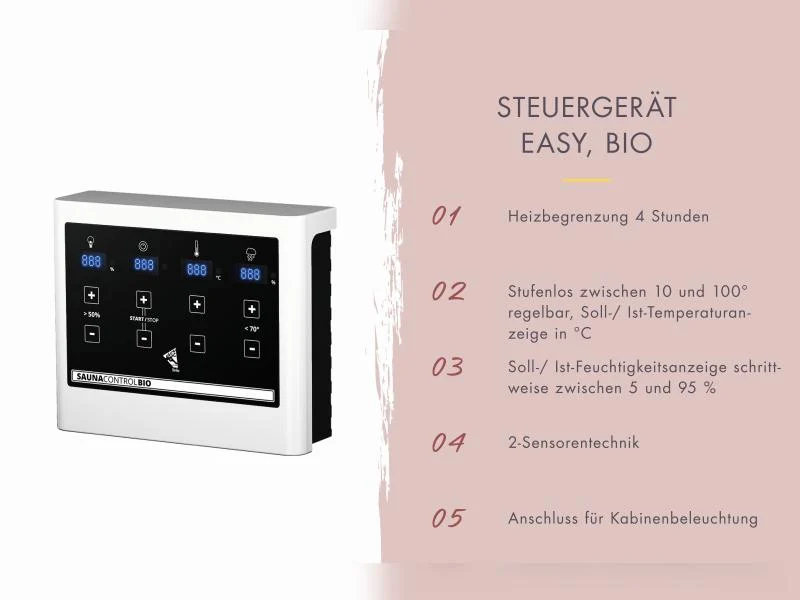 Karibu Saunahaus Angkor 1, 38 mm naturbelassen -inkl. 9 kW Bioofen ext. Steuerung-