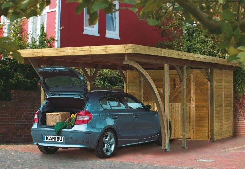 Karibu Carport Classic Einzel 3 mit 2 Einfahrtsbögen kdi