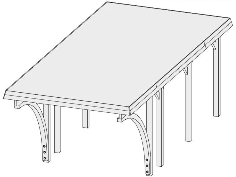 Karibu Carport Classic Einzel 2 mit 2 Einfahrtsbögen kdi