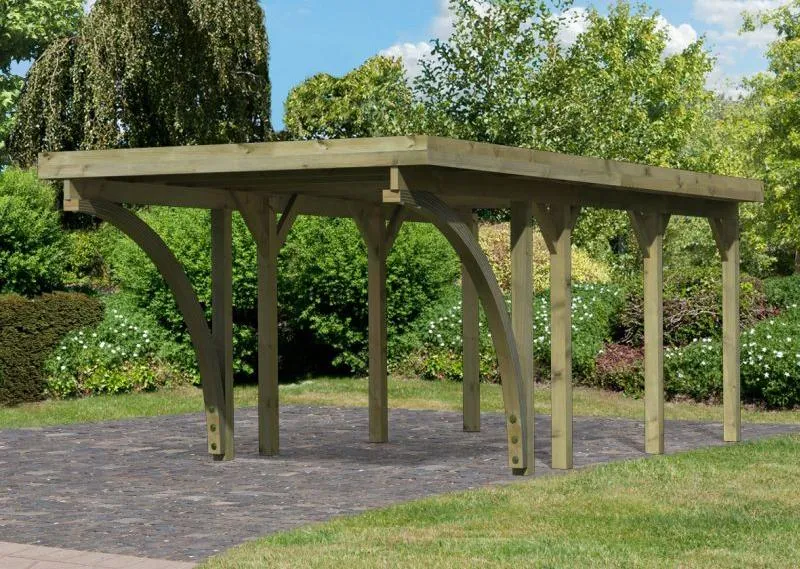 Karibu Carport Classic Einzel 2 mit 2 Einfahrtsbögen kdi