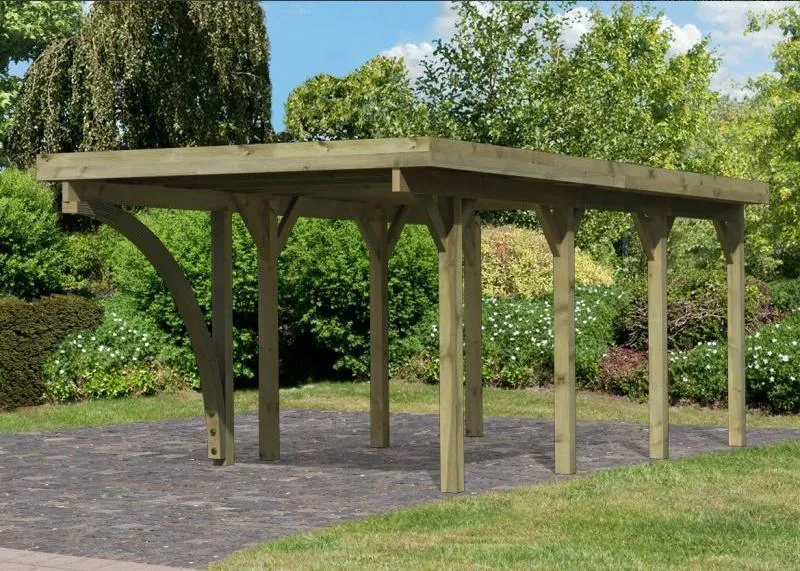 Karibu Carport Classic Einzel 2 mit 1 Einfahrtsbogen kdi
