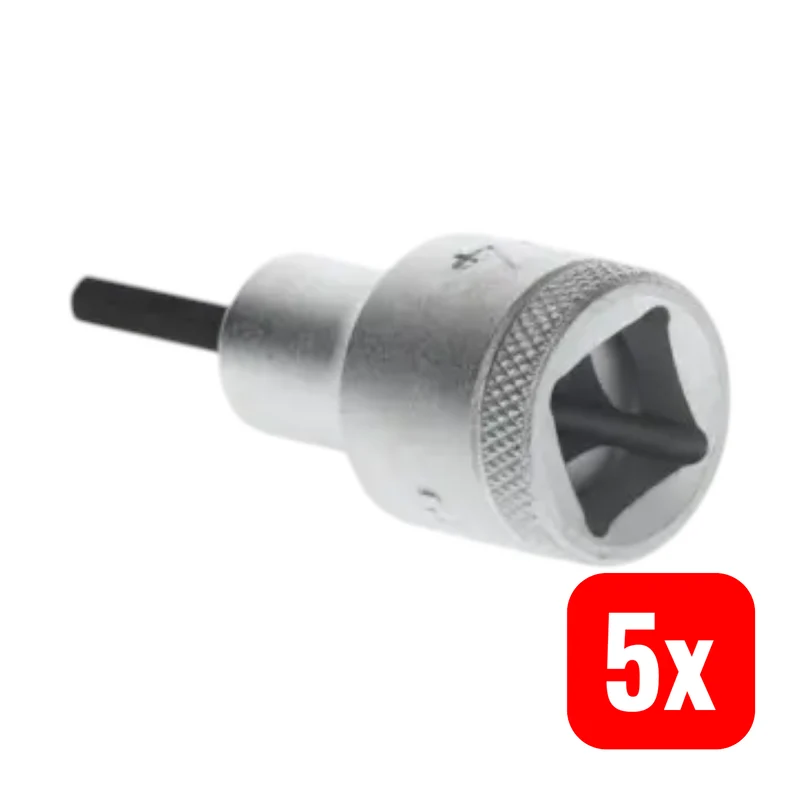 5x B-Ware Gedore Schraubendrehereinsatz Bit Sechskant Einsatz 4 mm 12,5 mm 5 STÜCK