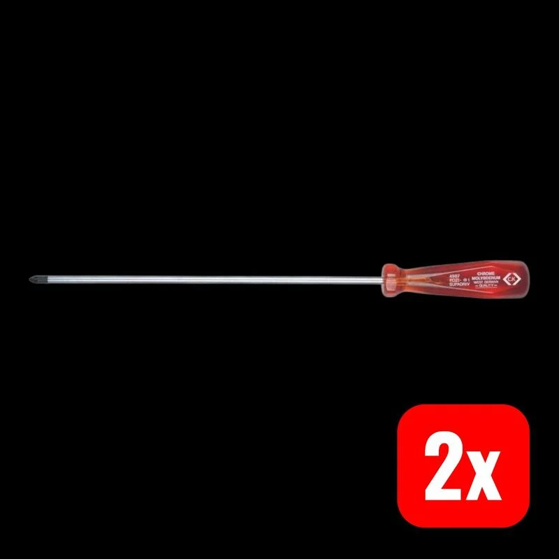2x B-Ware C.K Kreuzschlitz-Schraubendreher PZ 2 250mm Werkstatt Werkzeug DIN ISO 8764