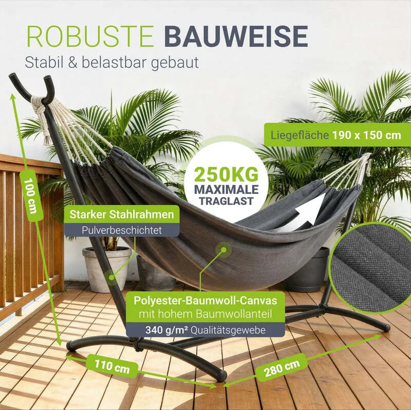 B-Ware Hängematte Paya Mobile Hängematte mit Tragetasche für Innen und Außen 190x150 cm