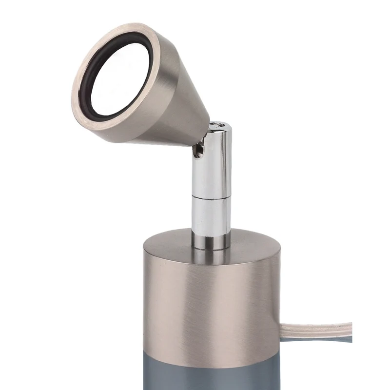 B-Ware Busch LED Tischleuchte Mini schwenkbar Lampe Nickel 5000K 2,5W 250Lumen 13cm