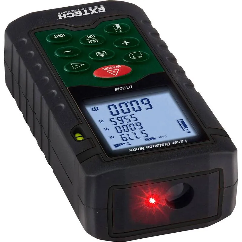 B-Ware Extech Laser-Entfernungsmesser DT60M 60m Messgerät mit Additionsfunktion 100g