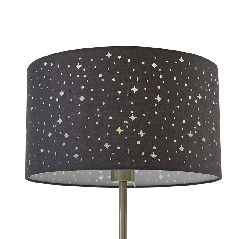 B-Ware Lindby Stehleuchte Lampe Melanie grau Stoff Ø 36 cm 2 flg Wohnzimmer Beleuchtung