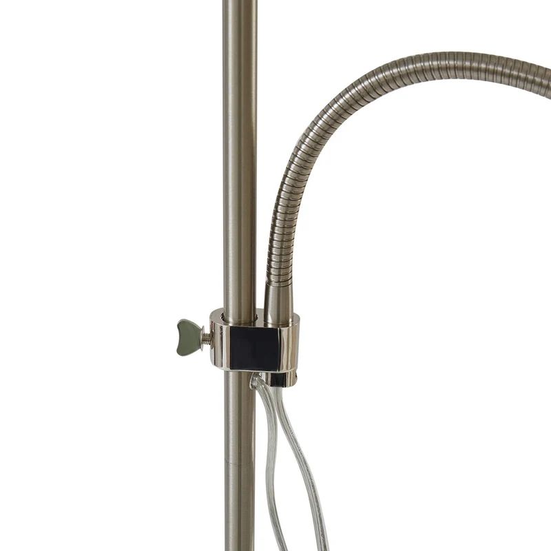 B-Ware Lindby Stehleuchte Lampe Melanie grau Stoff Ø 36 cm 2 flg Wohnzimmer Beleuchtung
