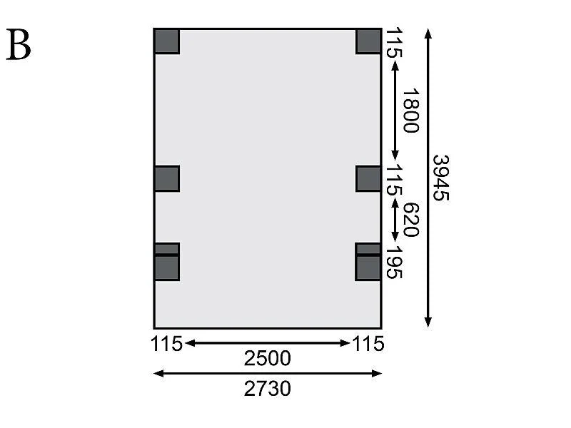 Karibu Carport Classic Einzel 1 mit 2 Einfahrtsbögen kdi - PVC