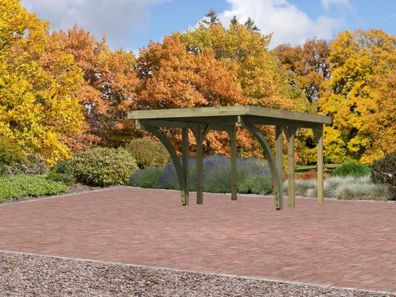 Karibu Carport Classic Einzel 1 mit 2 Einfahrtsbögen kdi - PVC