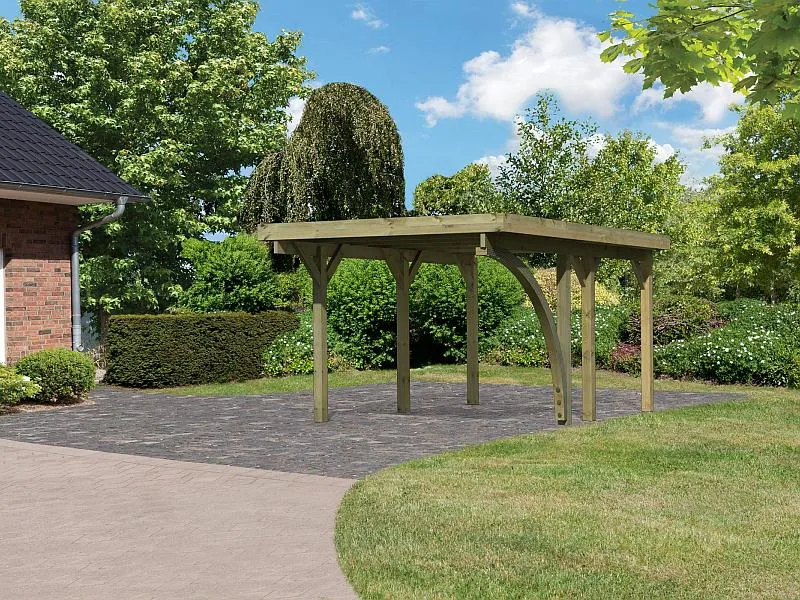 Karibu Carport Classic Einzel 1 mit 1 Einfahrtsbogen kdi