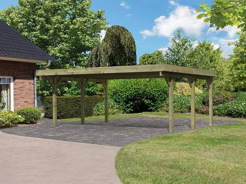 Karibu Carport Classic Doppel 1 ohne Einfahrtsbogen kdi