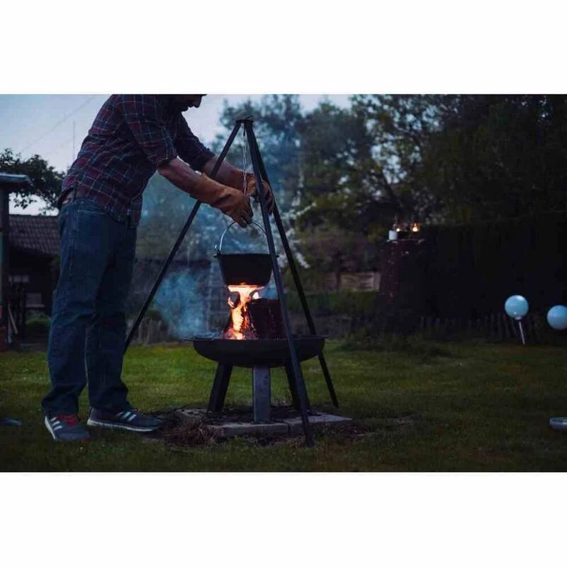 B-Ware Siena Garden Feuerschale Feuerstelle Stahl Anthrazit Tragegriff 55 cm