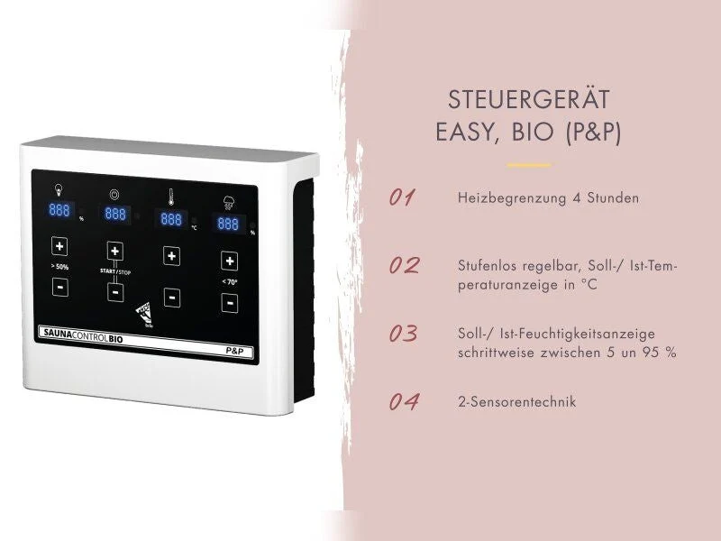 Karibu Sauna Irava 3 inkl. 3,6 kW Bioofen ext. Steuerung