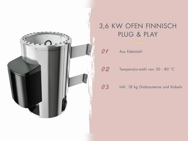 Karibu Sauna Irava 3 inkl. 3,6 kW Ofen ext. Steuerung