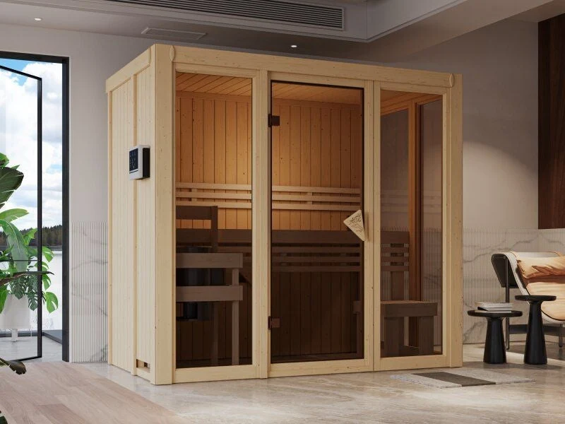 Karibu Sauna Irava 2 inkl. 3,6 kW Ofen ext. Steuerung